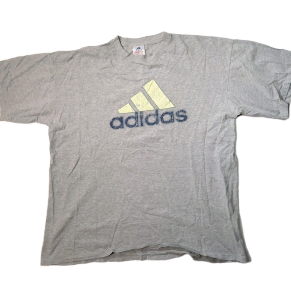 Vintage adidas Made In USA Men's T-shirt Distressed Logo Gray Size XL